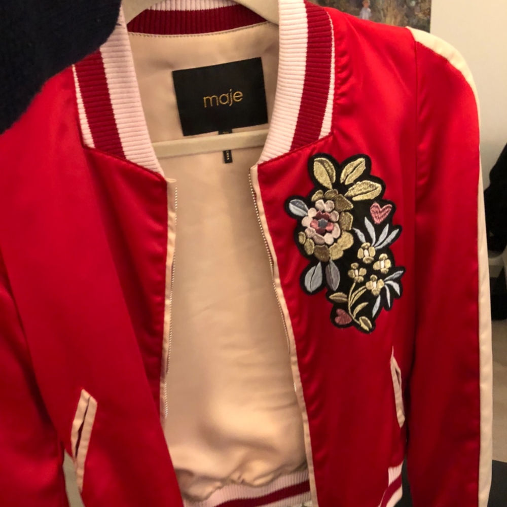 MAJE Satin Bomber Jacket size 38. NEEDS TO GO